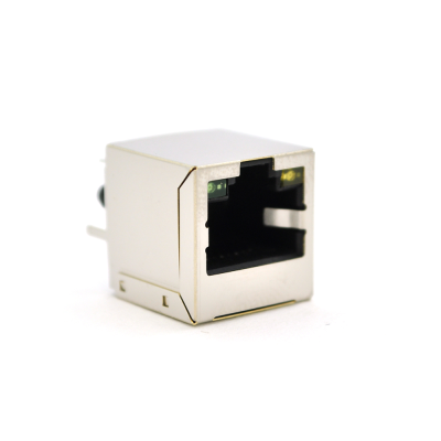 
					Гніздо RJ45 з інтерфейсом 8P8C, вертикальний, з індикацією, під пайку, White