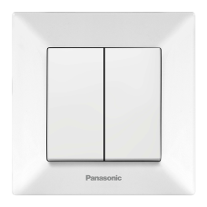 Вимикач Panasonic Arkedia Slim двоклавішний, білий Вимикач Panasonic Arkedia Slim двоклавішний, білий