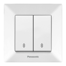 Вимикач Panasonic Arkedia Slim двоклавішний прохідний, білий