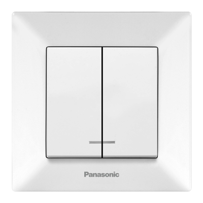 
					Вимикач Panasonic Arkedia Slim двоклавішний з підсвіткою, білий