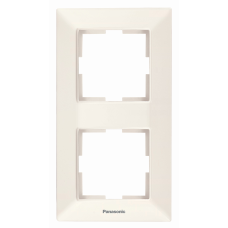 Рамка Panasonic Arkedia Slim подвійна, вертикальна, кремова