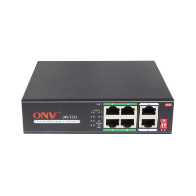 
					4х портовий PoE комутатор ONV-H1064PLS, 4хРоЕ 100 Мбіт + 2х100 Мбіт до 250м, IEEE802.3af/at, загальна потужність 65Вт