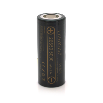 
					Акумулятор 26650 Li-Ion LiitoKala Lii-50A, 5000mah （5100-5500mah）, 25A, 3.7V (2.5-4.2V), 2 шт в упаковці, ціна за 1 шт