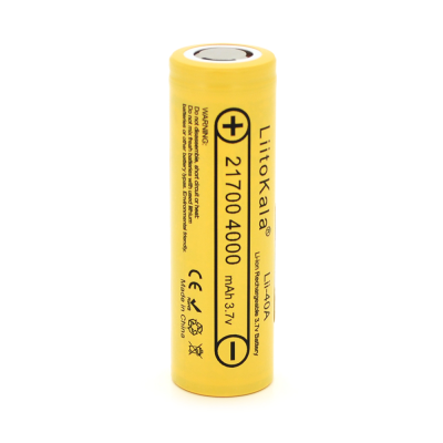 
					Акумулятор 21700 Li-Ion LiitoKala Lii-40A, 4000mah （400-4300mah）, 25A, 3.7V (2.5-4.2V), Yellow, PVC BOX