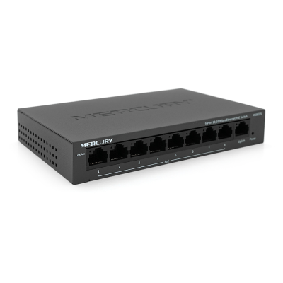 
					Комутатор POE Mercury MS09CPS з 8 портами POE + 1 порт UP-Link 100Мбіт, БП в комплекті, Q18