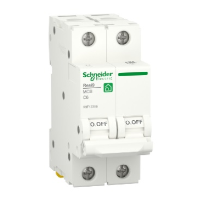 
					Автоматичний вимикач Schneider RESI9 6А, 2P, крива C, 6кА