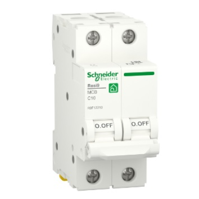 
					Автоматичний вимикач Schneider RESI9 10А, 2P, крива C, 6кА