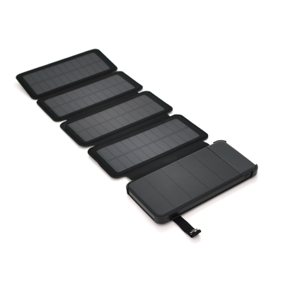 
					Power bank 12000 mAh Solar, (5V / 200mA), 2xUSB, 5V / 1A / 2.1A, USB  microUSB, ударо захищений прогумований корпус, Black, Corton BOX