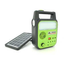 Переносний ліхтар AT-9012B з радіо + сонячна панель, powerbank 10000mAh, Black/Green