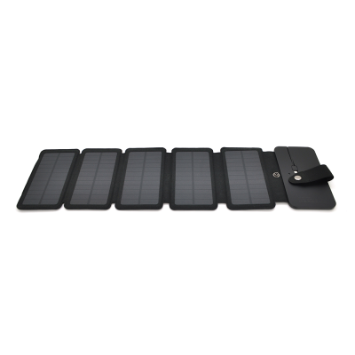 
					Solar panel 5 Foldings, built-in microUSB cable, Output: 5 /1,2 А(USB), plastic, Black, Corton box
