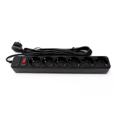 Мережевий фільтр PROLOGIX 075P6-30B, 220В 10А, 6 розеток, 3м, чорний, коробка Q30