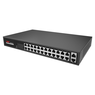 
					24х портовий PoE комутатор ONV-H1024PLS 24 порти РоЕ 100 Мбіт + 2 Uplink 1000 Мбіт, до 250м, IEEE802.3af/at, загальна потужність 250Вт