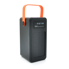 Power bank YM-640 100000 mAh Solar, flashlight, Input: 5V/2.1A(MicroUSB, TypeC, Lightning), Output: 5V /2.1A(4xUSB), plastic, Black, BOX