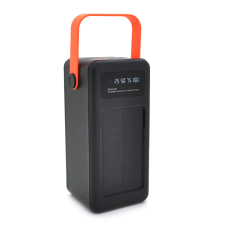Power bank YM-639 80000 mAh Solar, flashlight, Input: 5V/2.1A(MicroUSB, TypeC, Lightning), Output: 5V /2.1A(4xUSB), plastic, Black, BOX