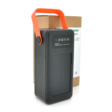 Power bank YM-638CX 60000mAh Solar,flashlight,Input:5V/2.1A(MicroUSB, TypeC, Lightning), Output:5V/2.1A(4xUSB),With 4 owner cable, plastic,Black,BOX