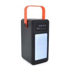 Power bank YM-647CX 100000 mAh, flashlight, Input:5V/2.1A(Micro-USB,Type-C,Lightning), Output:5V /2.1A(4*USB),With 4 owner cable, plastic, Black, BOX