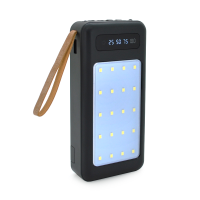 
					Power bank YM-527 20000 mAh, flashlight, Input: 5V/2.1A(micro-USB, Type-C), Output: 5V /2.1A(USB), With 4 owner cable, plastic, Black, BOX