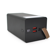Power bank YM-355, 50000mAh, flashlight,Input:5V/2.1A(micro USB, Type-C),Output:5V /2.1A(2хUSB), FastCharger PD22.5W(QC3.0)/Type-C, plastic, Black,BOX