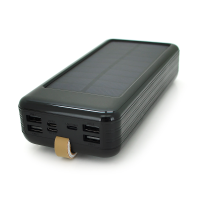 
					Power bank KKD-6W 60000 mAh Solar, flashlight, Input: 5V/2.1A(MicroUSB, TypeC, Lightning), Output: 5V /2.1A(4xUSB), plastic, Black, BOX