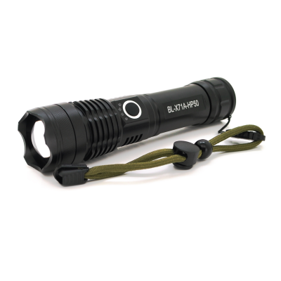 
					Ліхтарик Balog BL-X71-HP50, Zoom, 3 режими, алюміній, компас, акум 18650, USB кабель, BOX