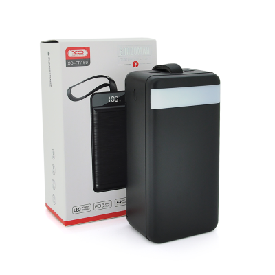 
					PowerBank XO-PR159 60000mAh, flashlight,Input:5V/2.5A,9V/2A,12V/1.5A(Micro,Type-C,Lightning), Output:5V/2A,5V/3A,9V/2A(2USB,Type-C), Q16,plastic,Black