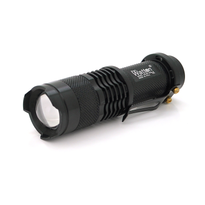 
					Ліхтар ручний Watton WT-304, 1LED CREE Q5, 3W, 3 режими + Zoom, АА/1300mah, Black, IP40, СЗУ, 92х26х26мм, BOX