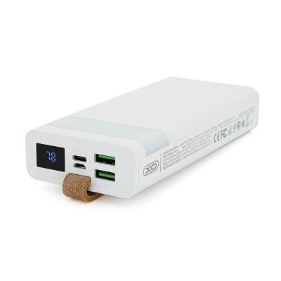 
					PowerBank XO-PR1129 20000mAh,flashlight,Input: (Micro,Type-C), Output:(2хUSB,Type-C), QC22.5W/PD20W, plastic, White