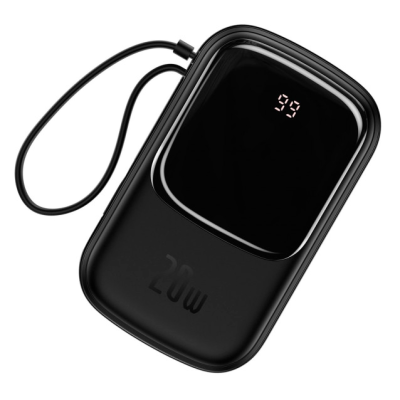 
					Powerbank Baseus Qpow 20000mAh,Input:5V/2A,5V/3A,9V/2A,12V/1.5A(Type-C,Lightning) Output:5V/2.4A,9V/2A,12V/1.5A(USB),Quick charging,Q1,plastic,Black