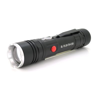 
					Ліхтарик Bailong BL-26+COB, Zoom, 3 режими, алюміній, компас, акум 18650, USB кабель, магніт, СЗУ, BOX