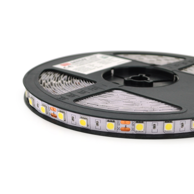 
					Світлодіодна стрічка Mervesun MRW-5050-B 13K, (60 світлодіодів), 12V, 10W, IP20, під паяння, 10 метрів котушка, White