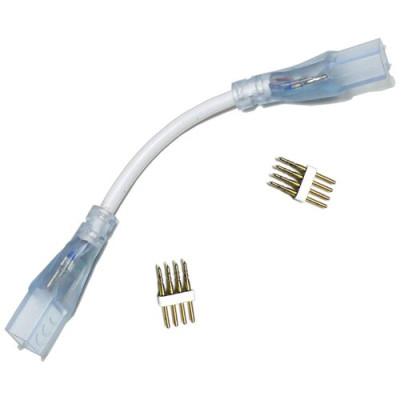 Конектор для свiтлодiодних стрiчок 220В 5050 RGB (2 роз'єма-дрiт + 4pin (2шт.))