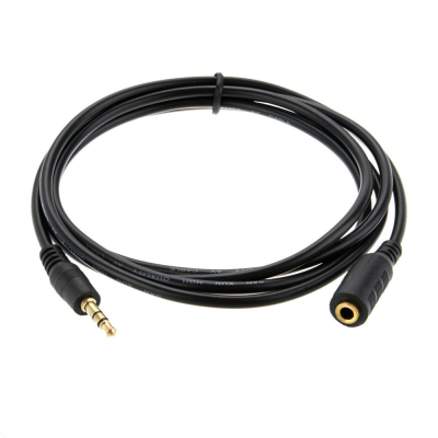 
					Подовжувач Audio DC3.5 тато-мама 5.0м, GOLD Stereo Jack, (круглий) Black cable, Пакет Q240