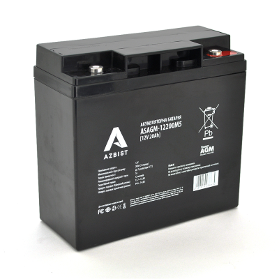 
					Акумулятор ASBIST Super AGM ASAGM-12200M5, Black Case, 12V 20.0Ah (181 х 77 х 167 ) Q4