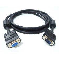 Кабель Merlion VGA 5m, male to male (тато-тато), 1 фериту, чорний, Пакет Q50