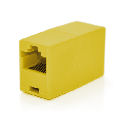 
					З'єднувач RJ45 8P8C мама / мама RJ45 для з'єднання кабелю, жовтий, Q100