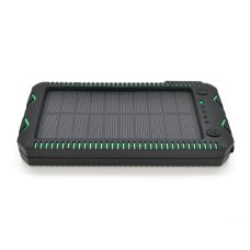 Power bank 30000 mAh Solar,2хFlashlight,5V/200mA, Input:5V/2A(microUSB), Output:5V/2A(2хUSB), rubberized case, Black/Green, BOX