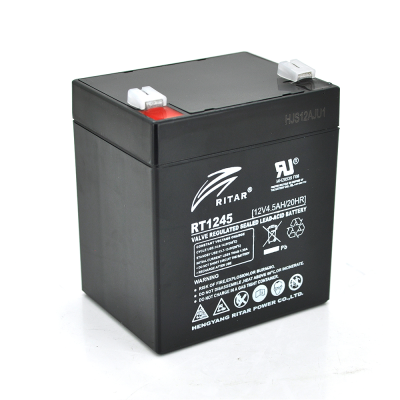 
					Акумуляторна батарея AGM RITAR RT1245B, Black Case, 12V 4.5Ah ( 90 х 70 х 101 (107) ) Q10