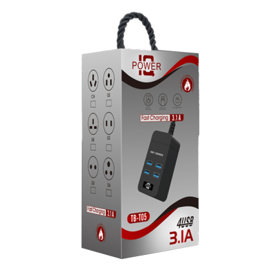 
					Мережевий фільтр ТВ-Т05, 4 USB, 1.5 м, перетин 3х0, 75мм, 2.1А, Black, Box
