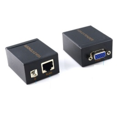 
					Пассивний подовжувач VGA сигналу до 60m по витій парі Cat5e / 6e, Black, BOX