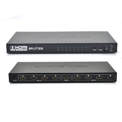 
					Активний HDMI спліттер 1 => 8 портів, 1080р, DC5V / 2A