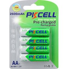 Акумулятор PKCELL 1.2V AA 2600mAh NiMH Already Charged, 4 штуки в блістері ціна за блістер, Q12