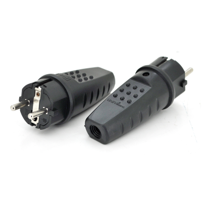 
					Вилка каучукова з заземленням, 16A 250V 602227, Black