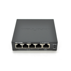 Комутатор POE 48V 4 порти POE + 1 Uplink POE IN , 48-52 V корпус-метал, Black, живлення від POE комутатора/інжектора!