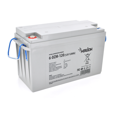 
					Тяговая аккумуляторная батарея  AGM MERLION 6-DZM-120, 12V 120Ah ( 407 x 177 x 225) Q1