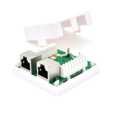 Розетка RITAR FTP 8P8C RJ45 2 порт Cat-6,  накладна біла Q500