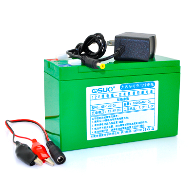 
					Акумуляторна батарея літієва QSuo 12V 10A з елементами Li-ion 18650 (150X64,5X97,7) + зарядний пристрій 12,6V / 1A + крокодили