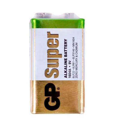 
					Батарейка щелочная GP SUPER ALKALINE 1604AEB-5S1, 9V, крона, 6LF22 10 (100шт.) х10(10шт.) х1 в вакуумной упаковке цена за 1шт