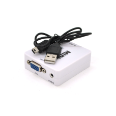 Конвертер VEGGIEG VH-101 Mini, HDMI to VGA, ВХІД VGA (мама) на ВИХІД HDMI (мама), White, Пакет