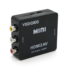 Конвертер VEGGIEG HV-01 Mini, HDMI to AV, ВХІД 3RCA(мама) на ВИХІД HDMI(мама), Black, Box