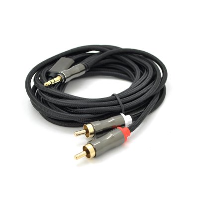
					Кабель VEGGIEG AR2-5 DC3.5 (тато) => 2хRCA (тато), GOLD Jack, CU, Stereo, круглий, Black, 5 м, Пакет
